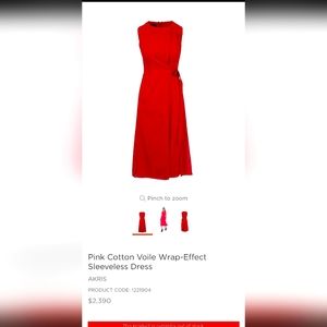 Pink Cotton Voile Wrap-Effect Sleeveless Dress